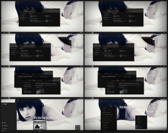 After Dark Glass Blue And Red Theme For Windows 10