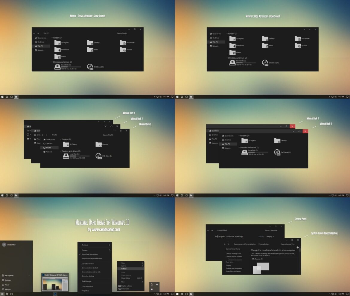 Minimal Dark Theme For Windows 10