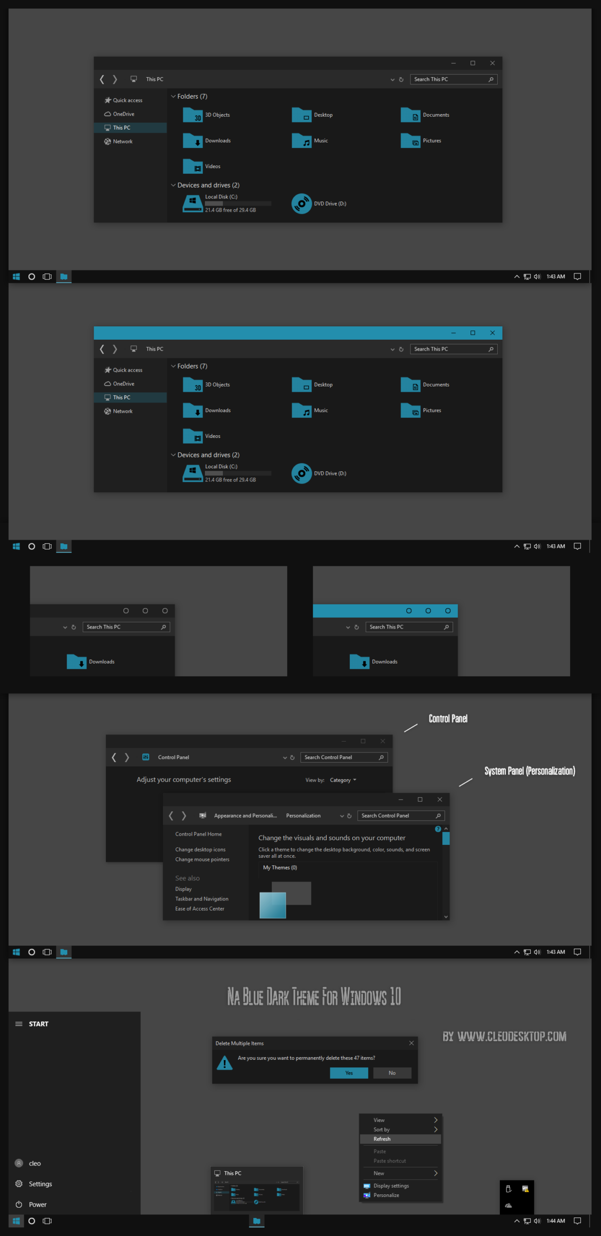 Na Blue Dark Theme For Windows 10