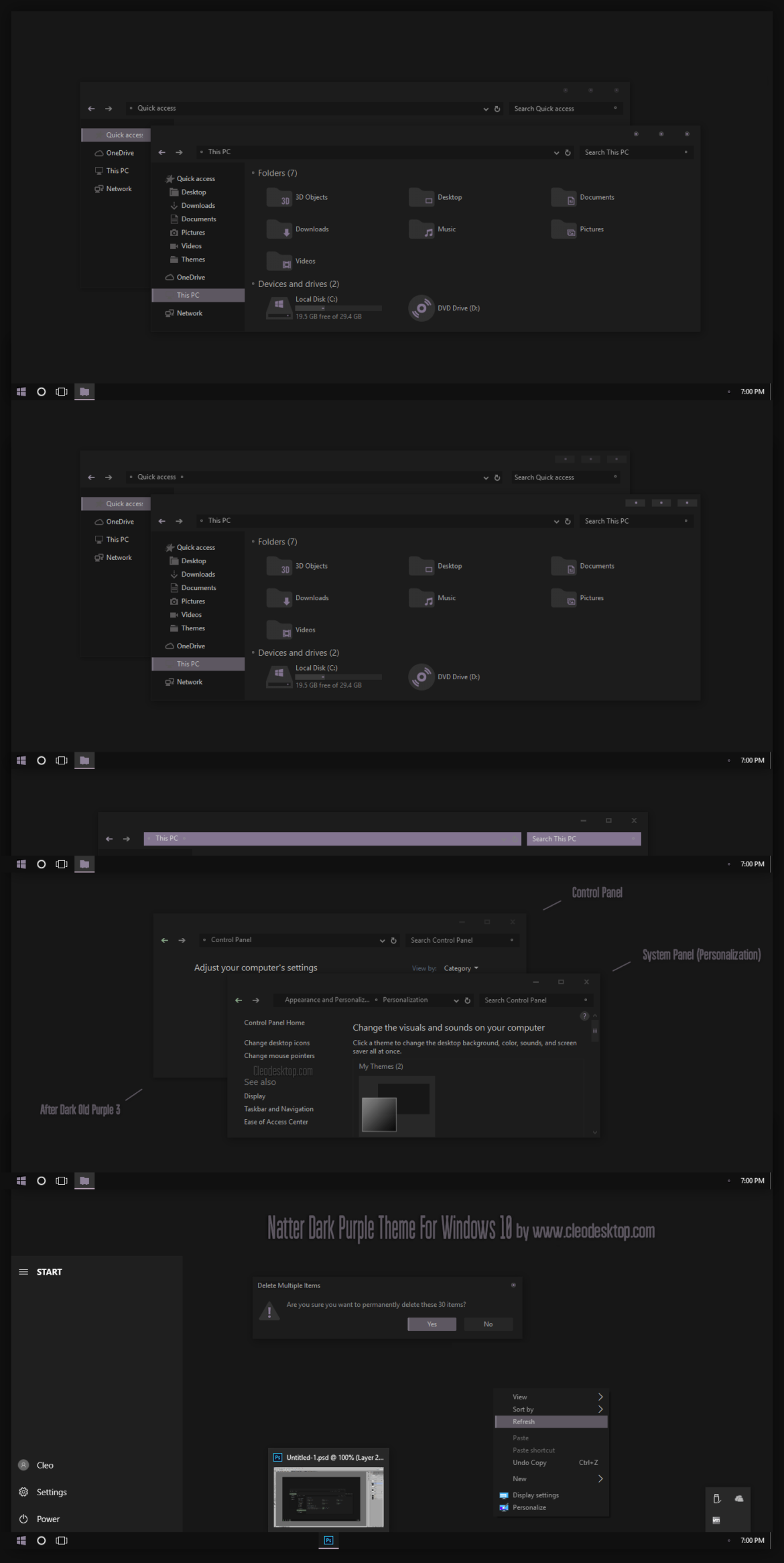 Natter Dark Purple Theme For Windows 10