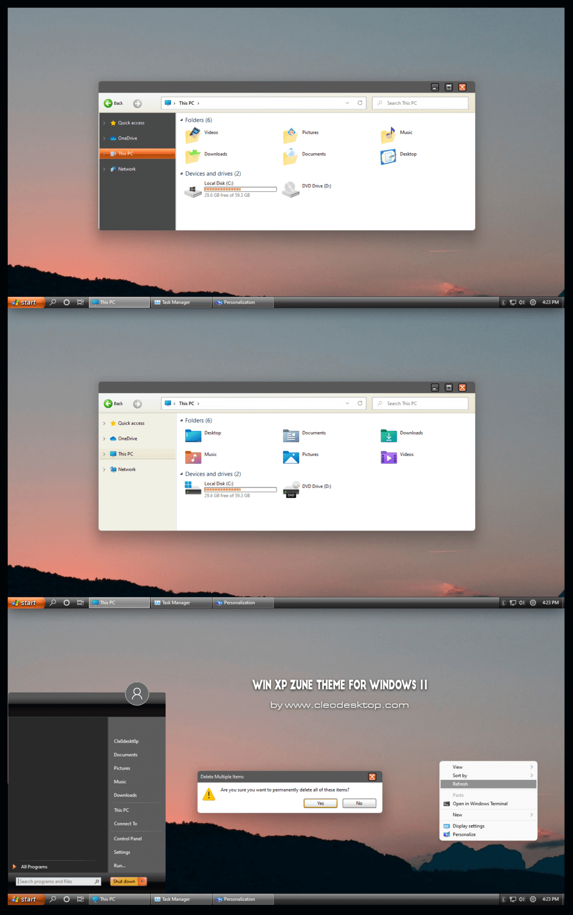 Windows XP Zune Theme For Windows 11