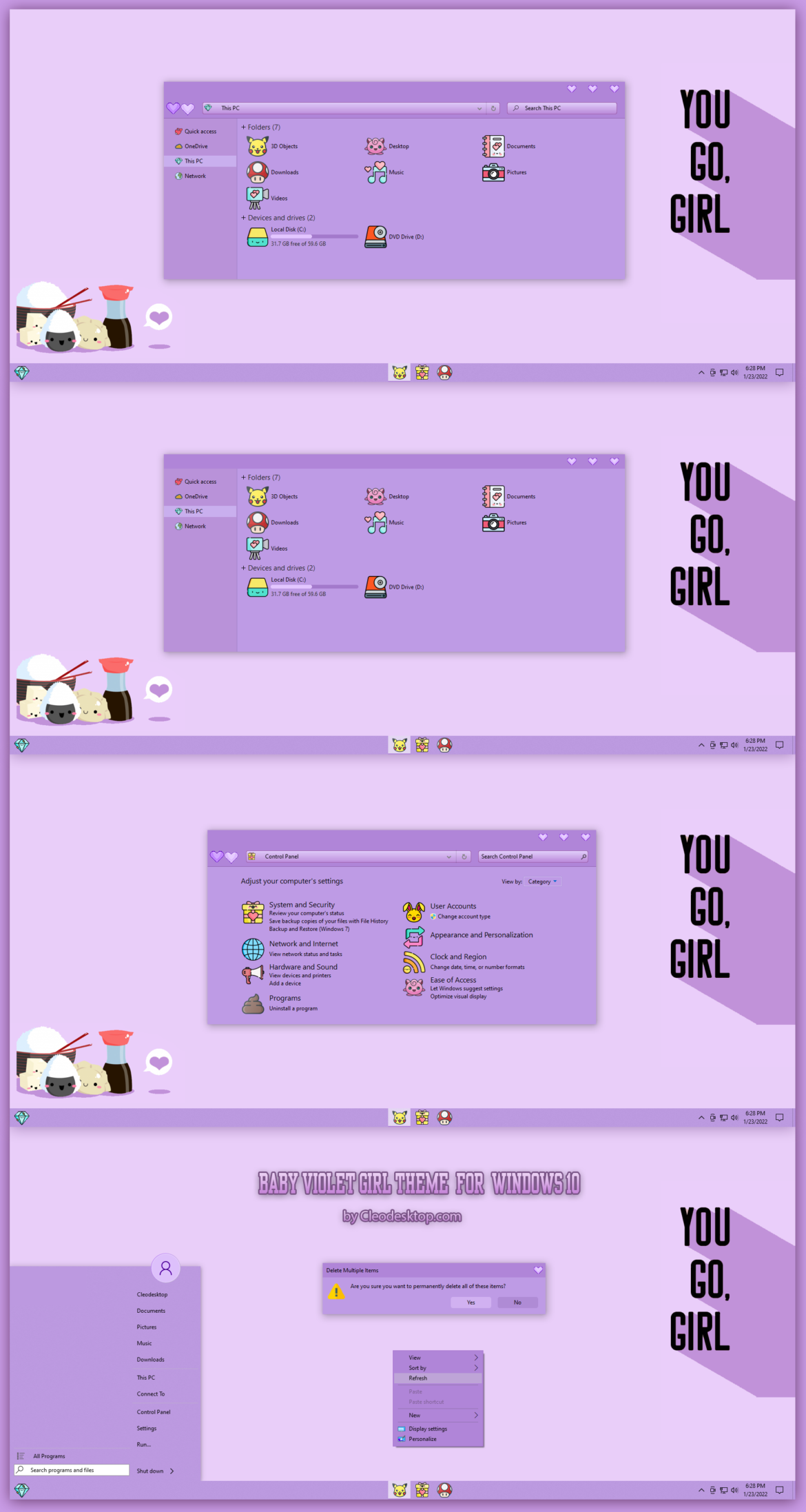 Baby Violet Girl Theme For Windows 10