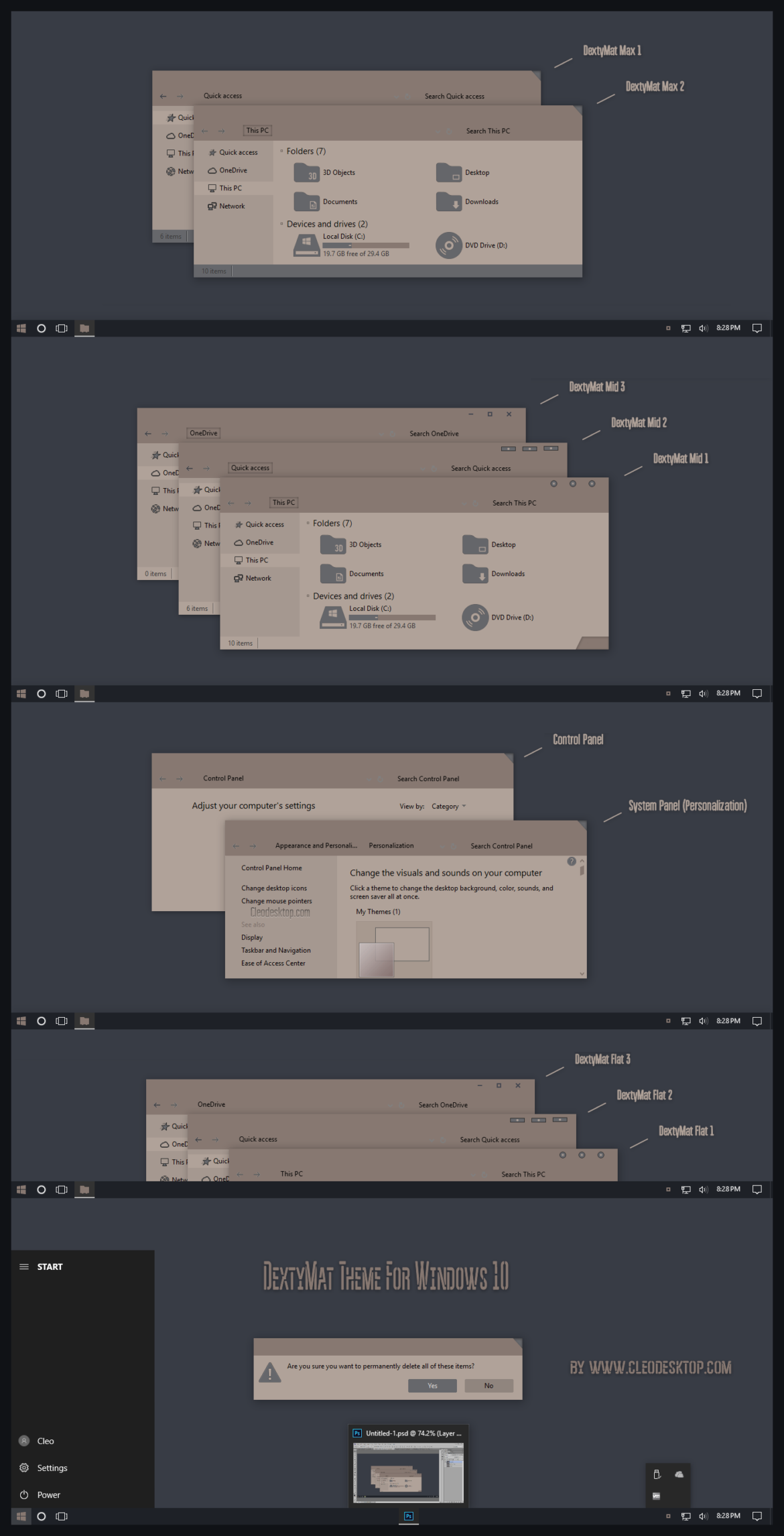 DextyMat Theme For Windows 10