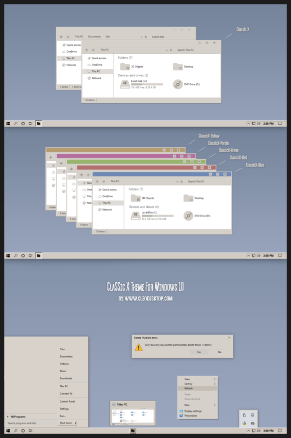 Classic X Theme For Windows 10