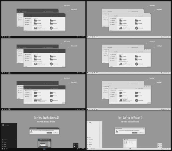 Dexty Black And Light Theme For Windows 10