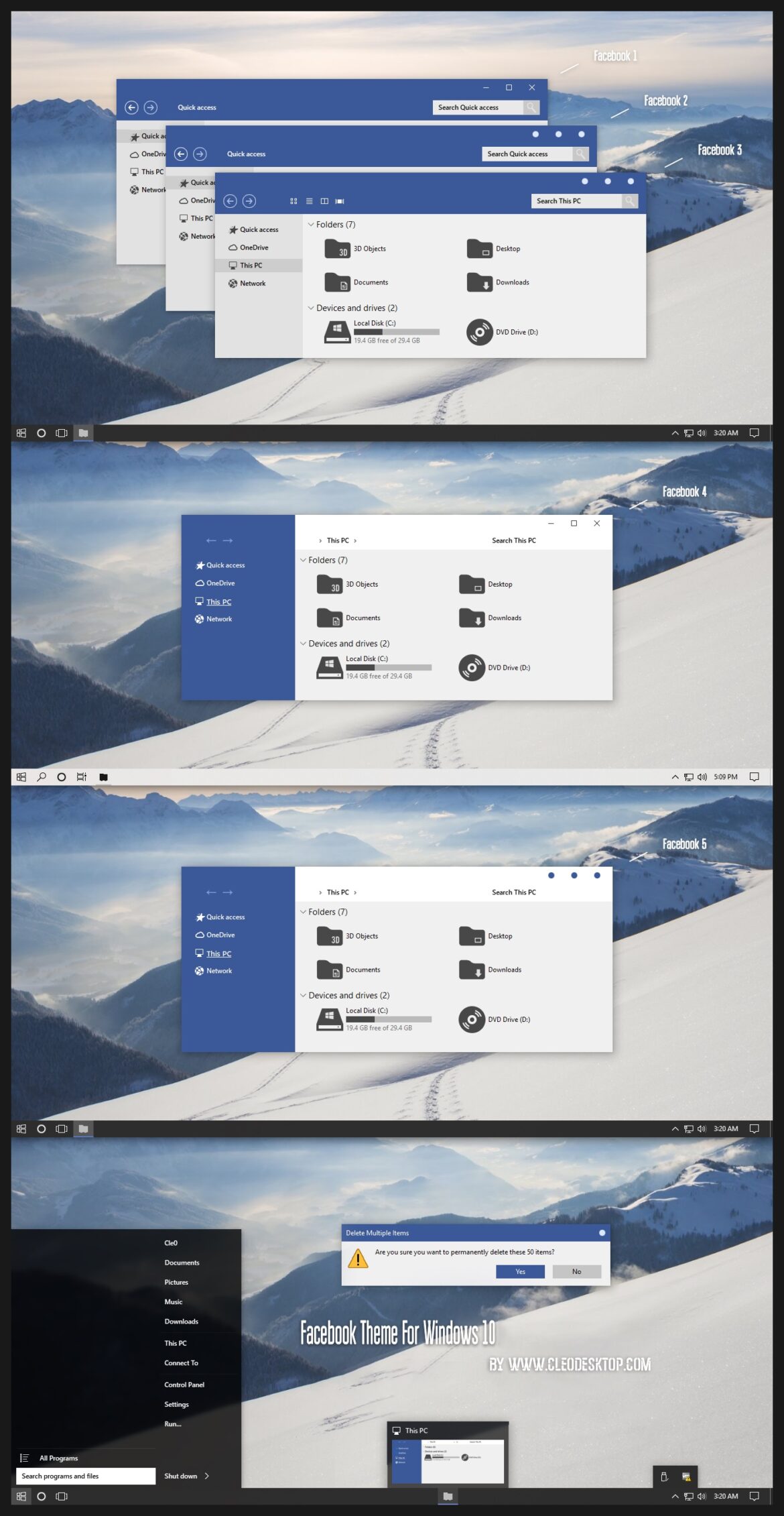 Facebook Theme For Windows 10