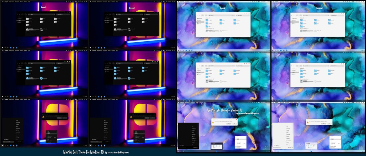 WinMac Dark And Light Theme For Windows 10