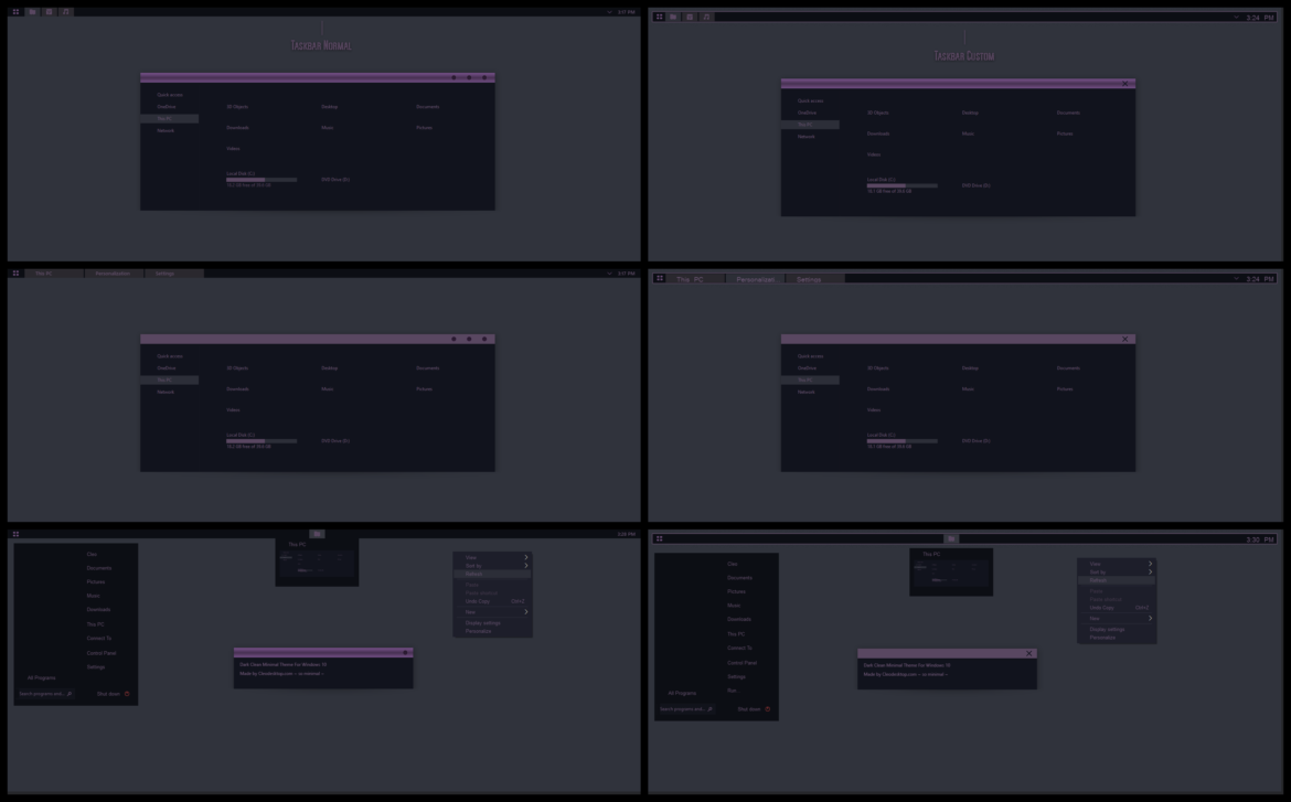 Dark Clean Minimal Theme For Windows 10