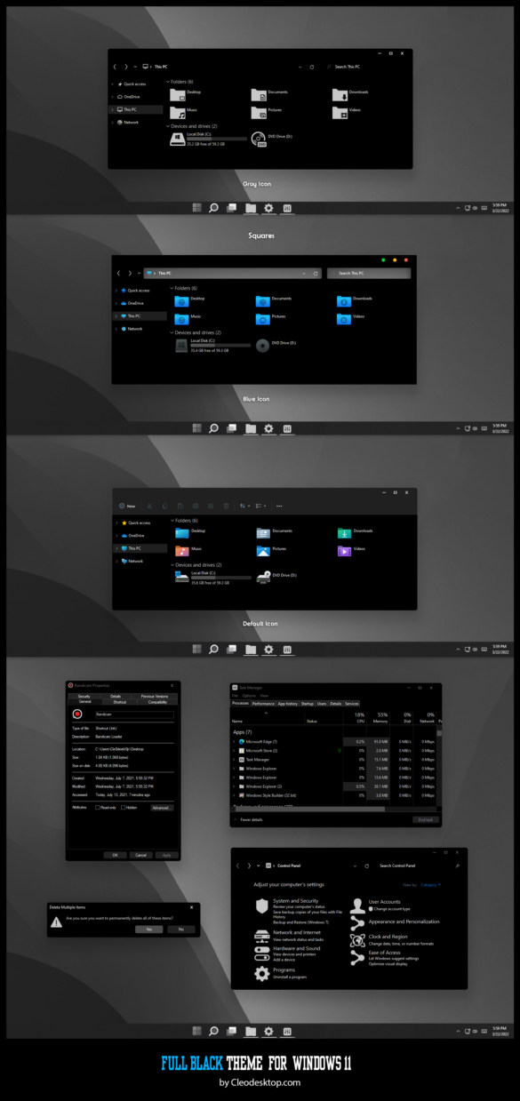 Full Black Theme For Windows 11