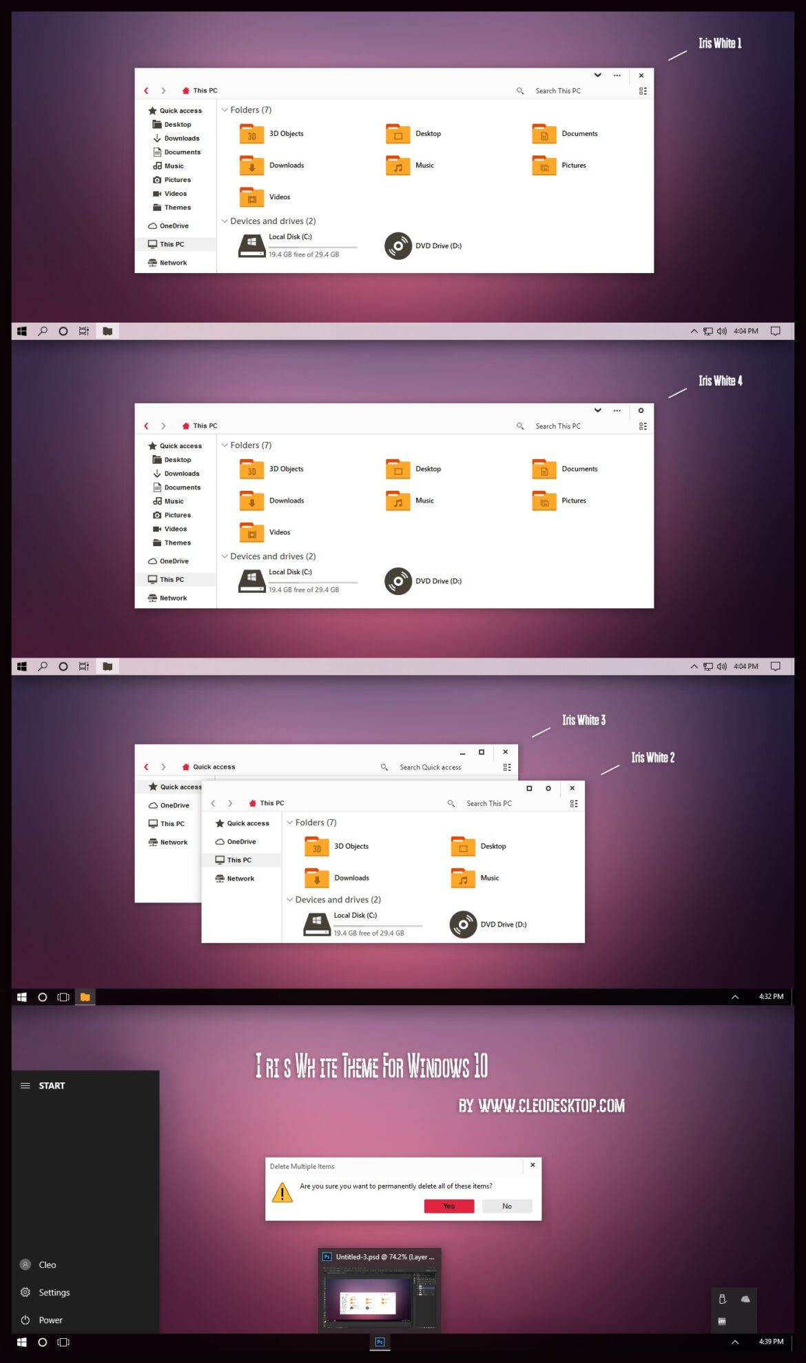 Iris White Theme For Windows10
