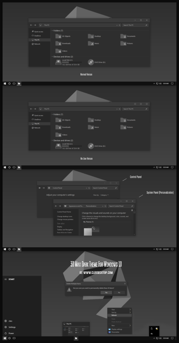 3D Max Dark Theme For Windows 10