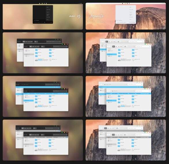 Mac Os Yosemite Black And Light Theme For Windows 11