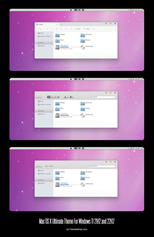 Mac OS X Ultimate Theme For Windows 11