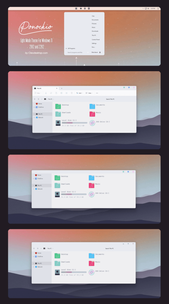 Ponocho Light Mode Theme For Windows 11 22H2 Cleodesktop