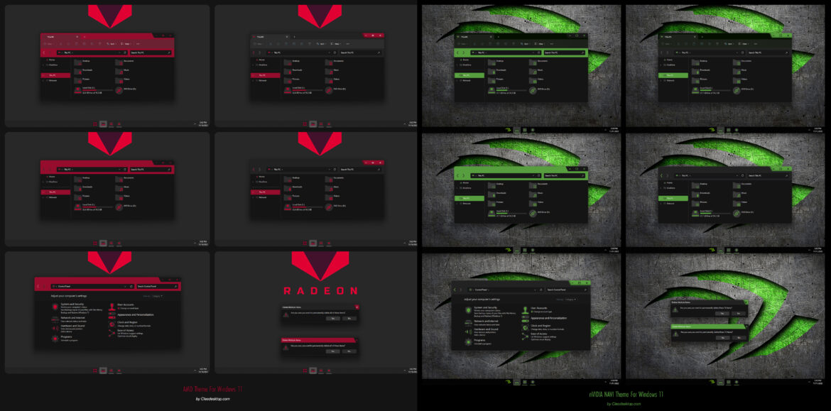 AMD And nVIDIA Theme For Windows 11