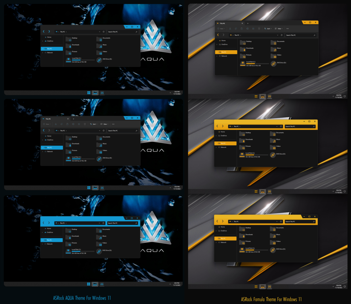 ASRock AQUA And Fomula Theme For Windows 11
