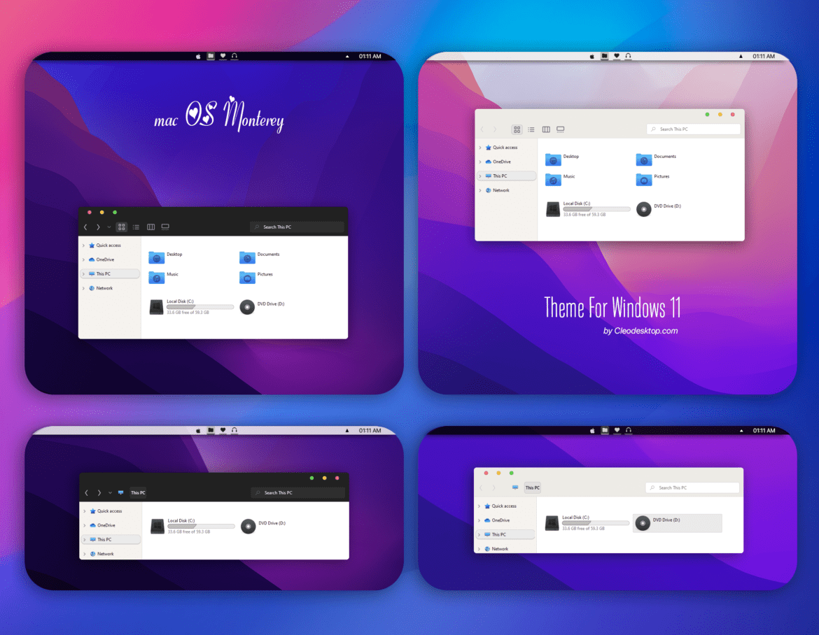 MacOS Monterey Theme For Windows 11