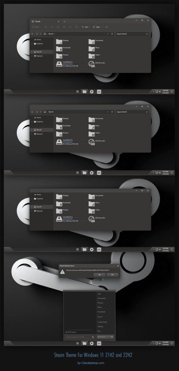 Steam Theme For Windows 11 22H2