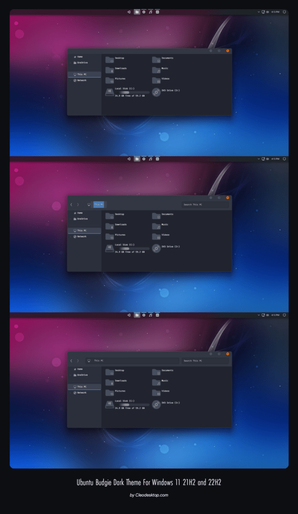 Ubuntu Budgie Dark Theme For Windows 11