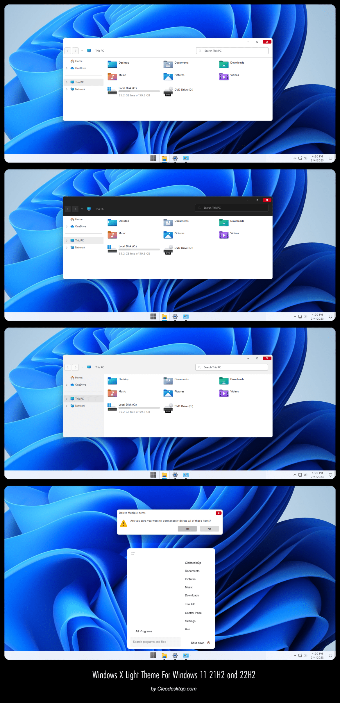 Windows X Light Theme For Windows 11
