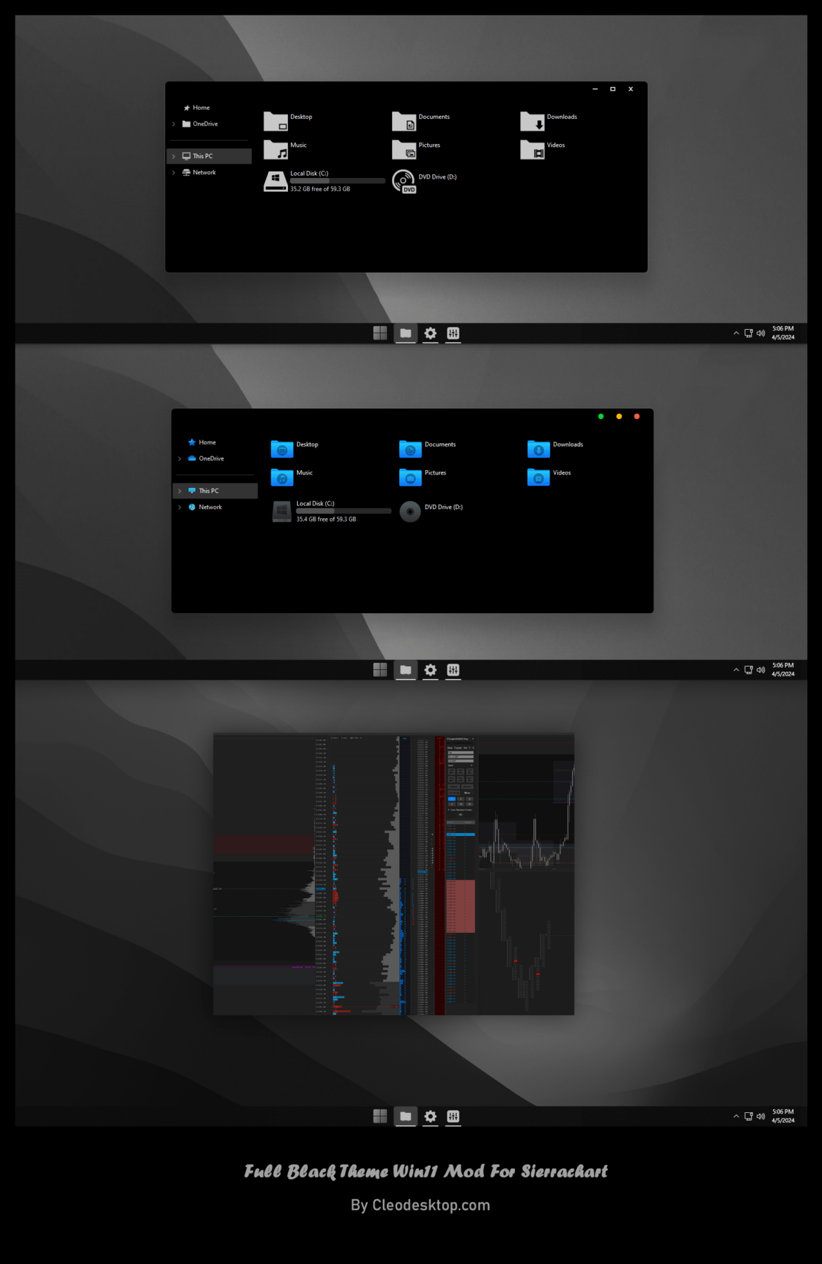 Full Black Windows 11 Themes Mod For Sierrachart