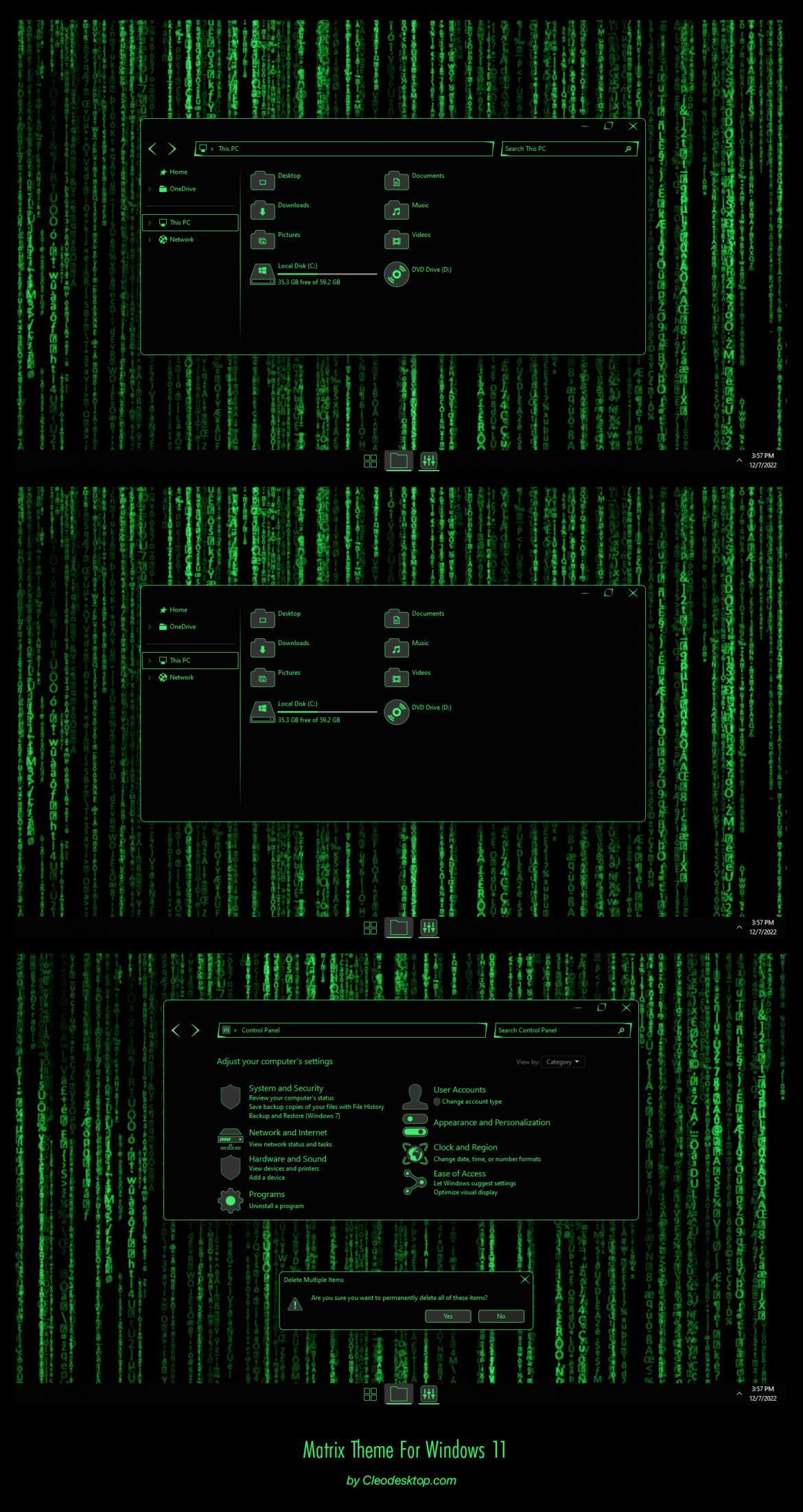 Matrix Theme For Windows 11