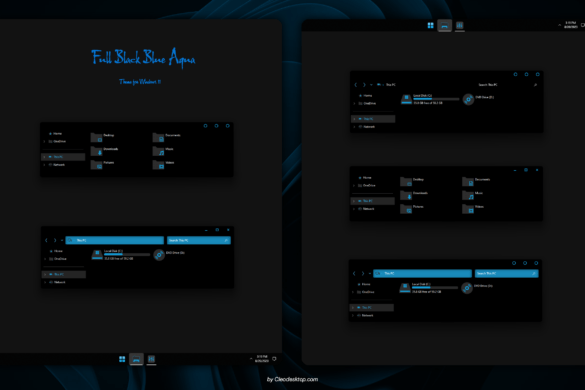 Pure Black Blue And Red Theme For Windows 11 - Cleodesktop - Windows 11 ...