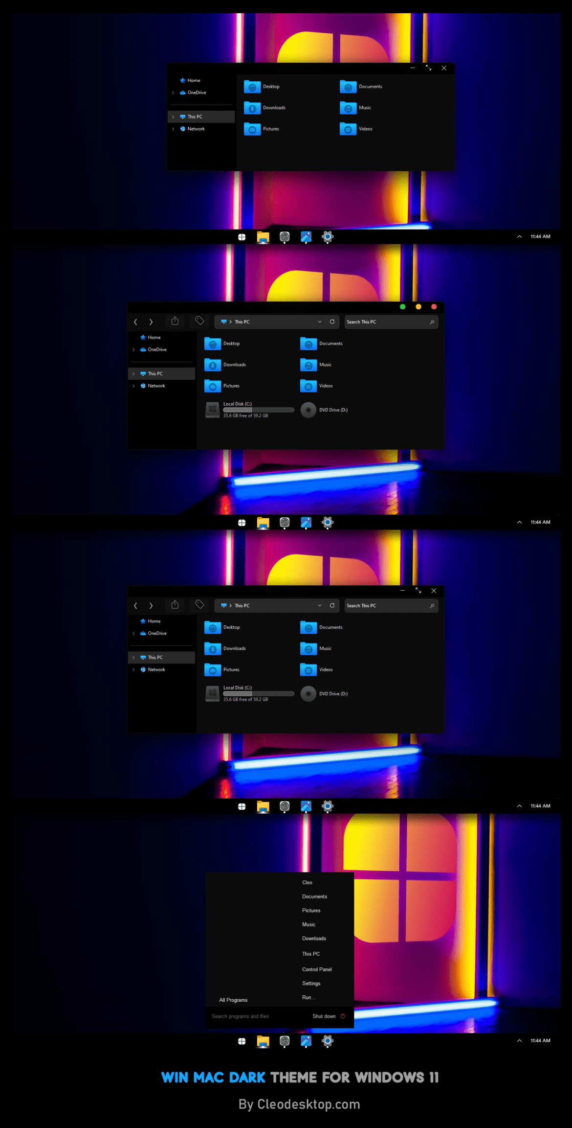 Win-MAC Dark Theme All Win11