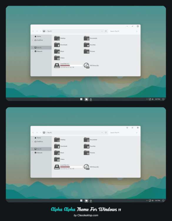 Egemen Dark GREEN And RED Minimal Theme For Windows 11 - Cleodesktop