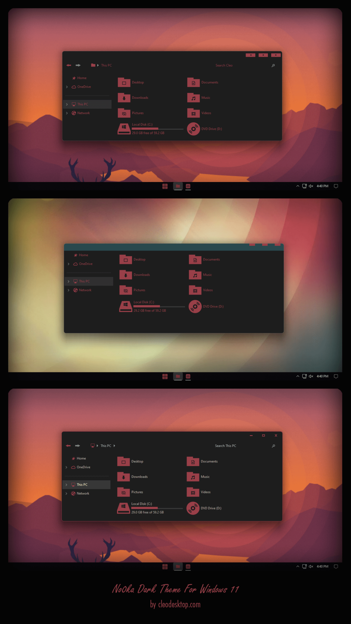 No0ka Dark Theme For Windows 11