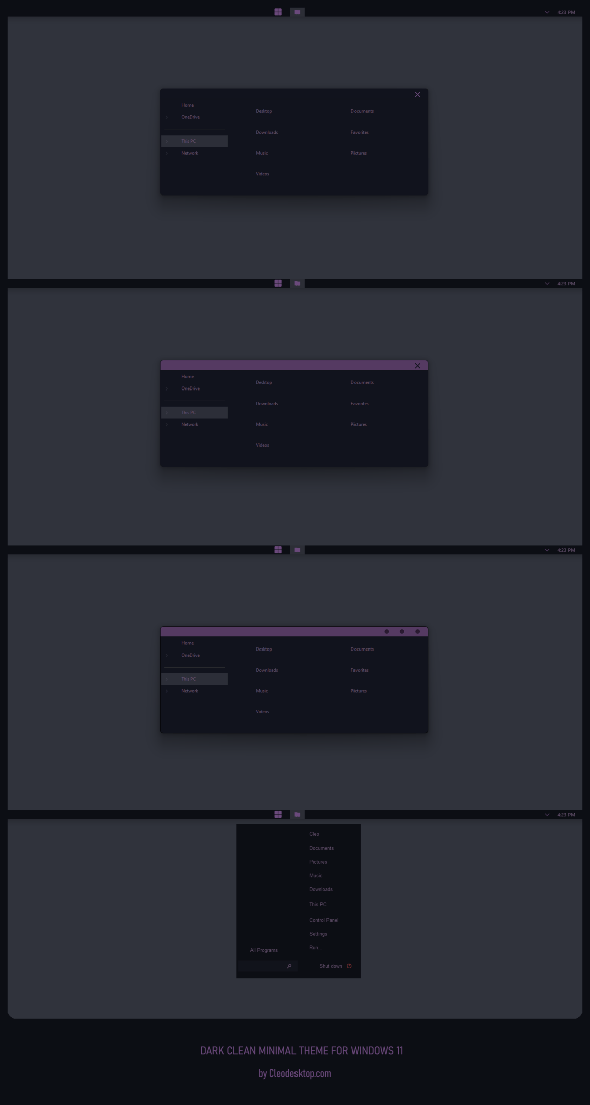 Dark Clean Minimal Theme For Windows 11