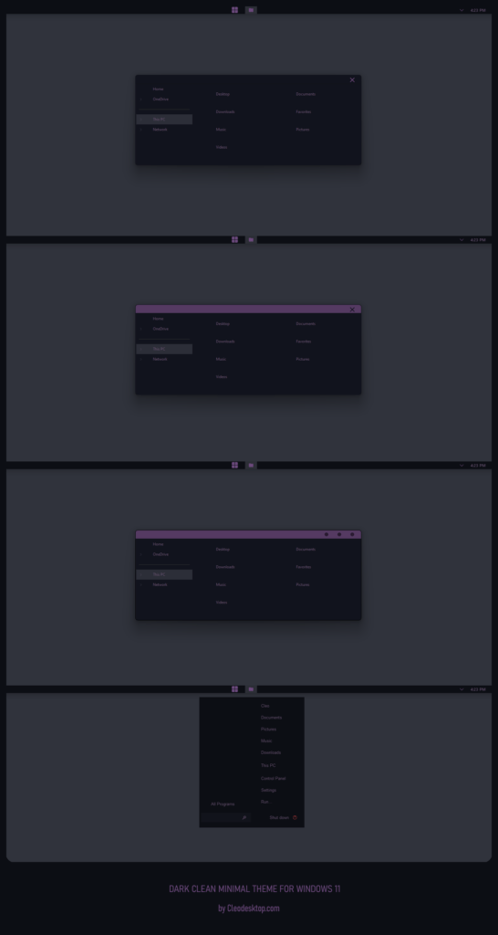 Dark Clean Minimal Theme For Windows 11 - Cleodesktop