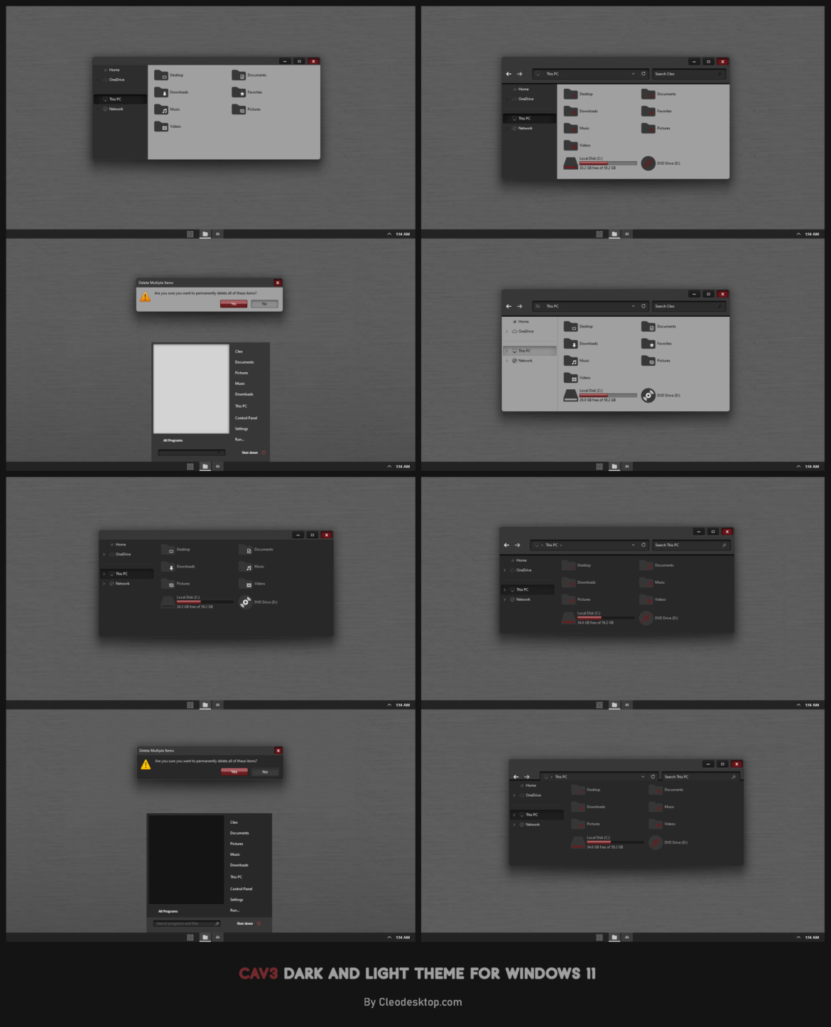 Cav3 Dark And Light Theme For Windows 11