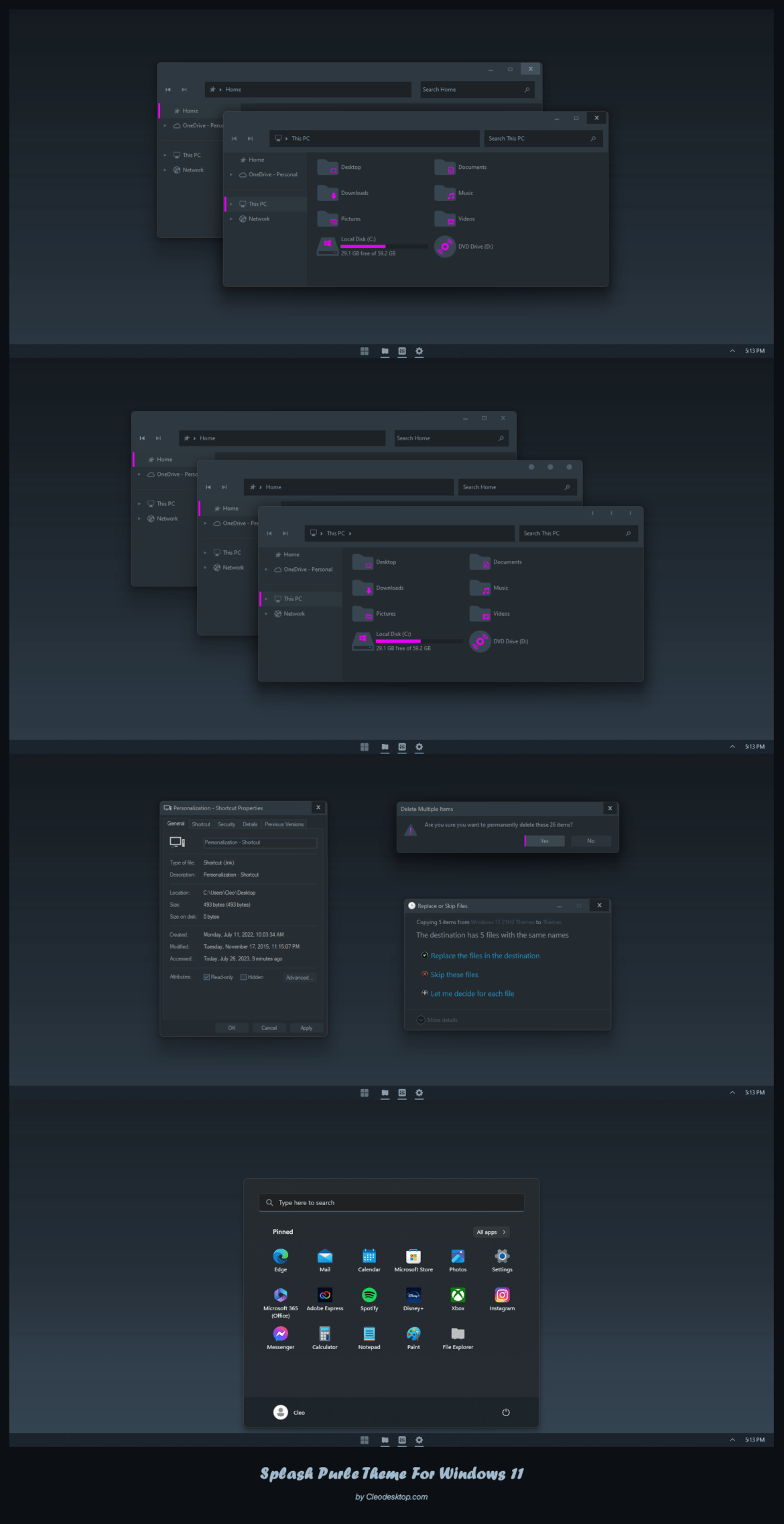 Splash Purple Theme For Windows 11
