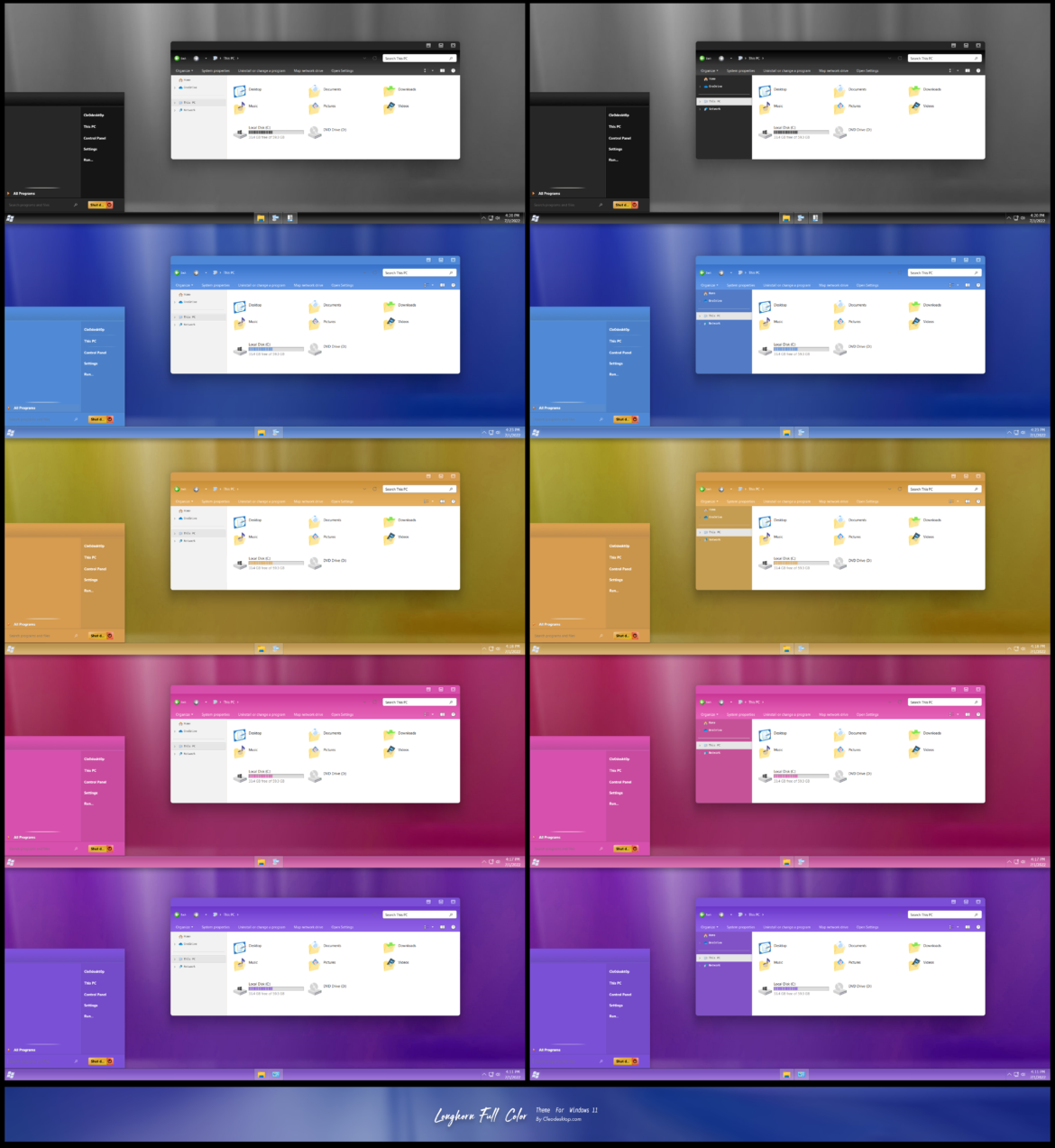 Longhorn Full Color Theme For Windows 11