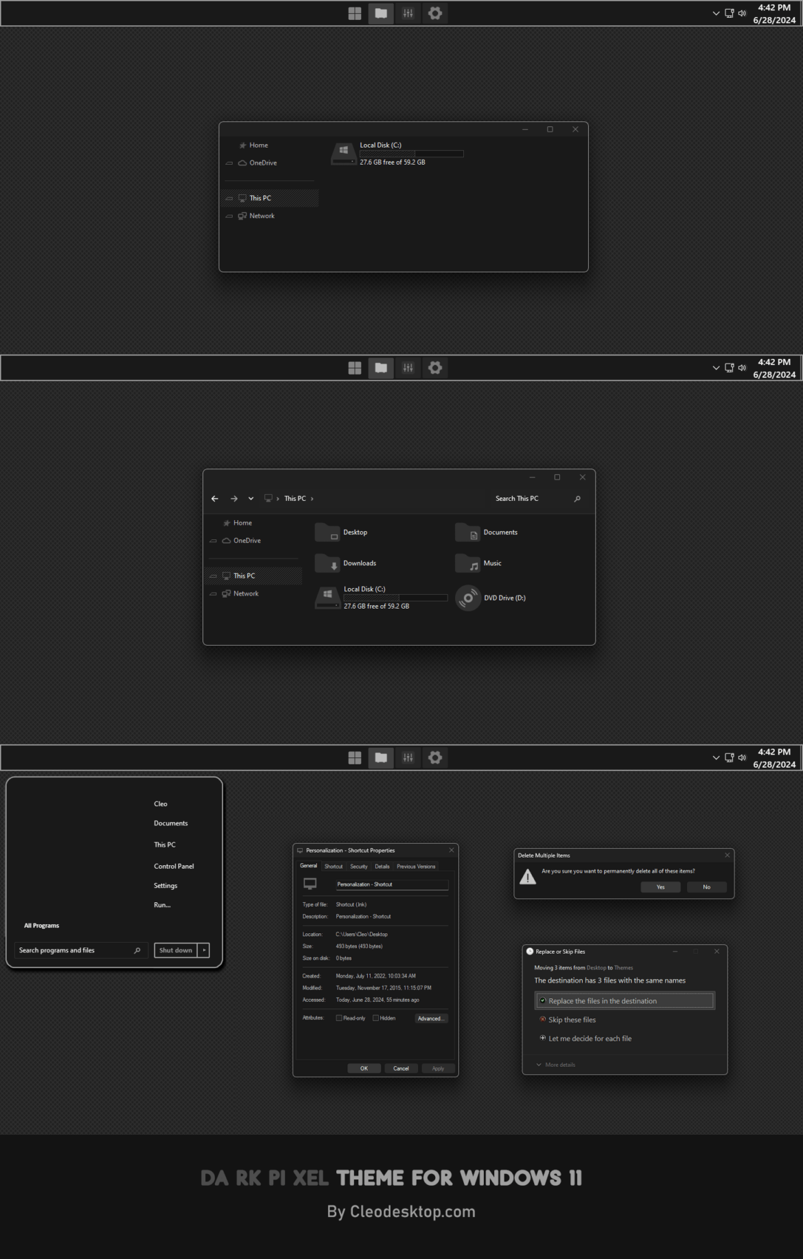 Dark Pixel Theme For Windows 11