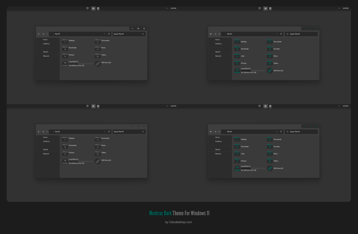 Montrax Dark Theme For Windows 11