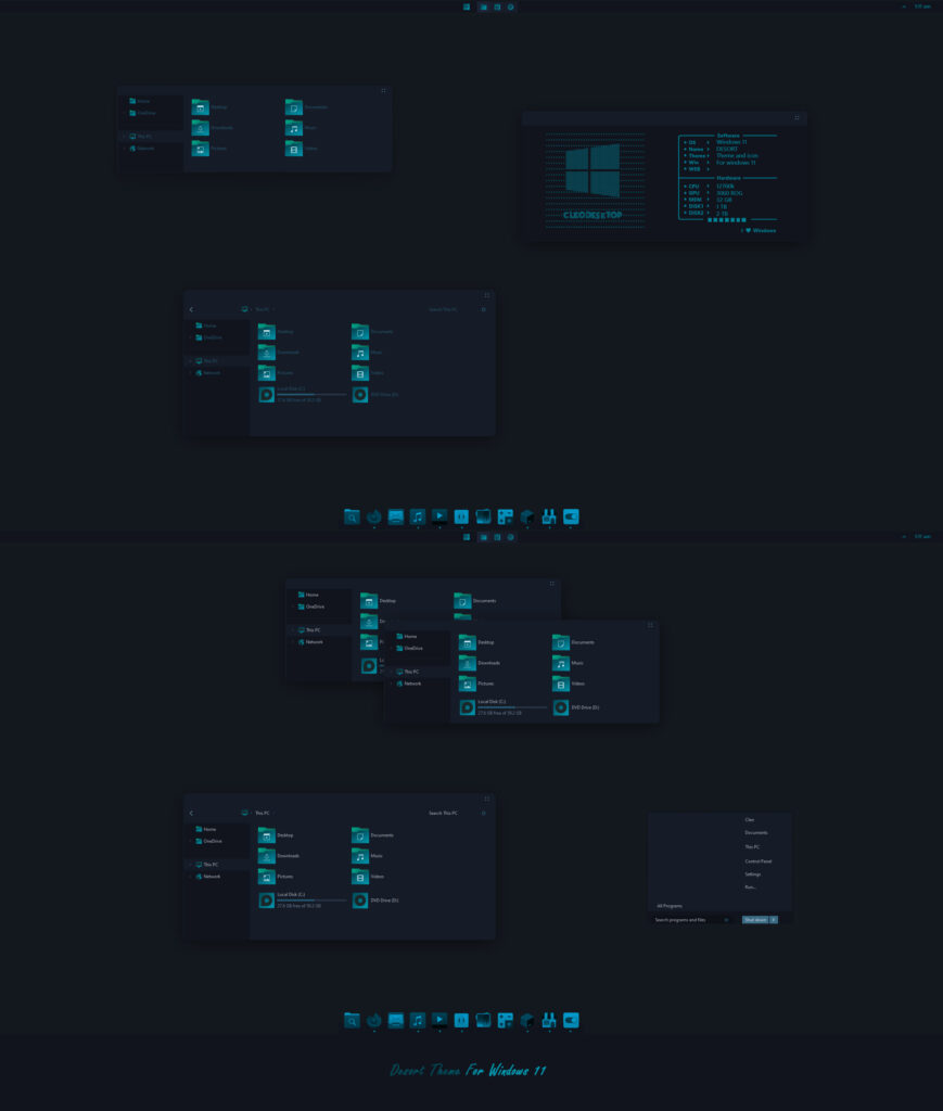 Desort Dark Blue Theme For Windows 11 - Cleodesktop