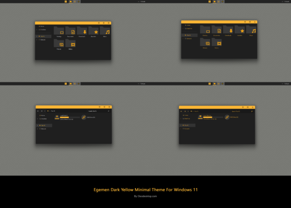 Egemen Dark Yellow Minimal Theme For Windows 11 Windows 11 Themes