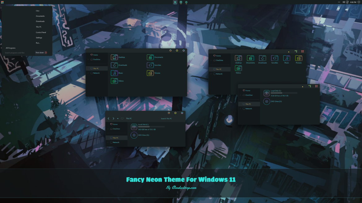 Fancy Neon Theme For Windows 11