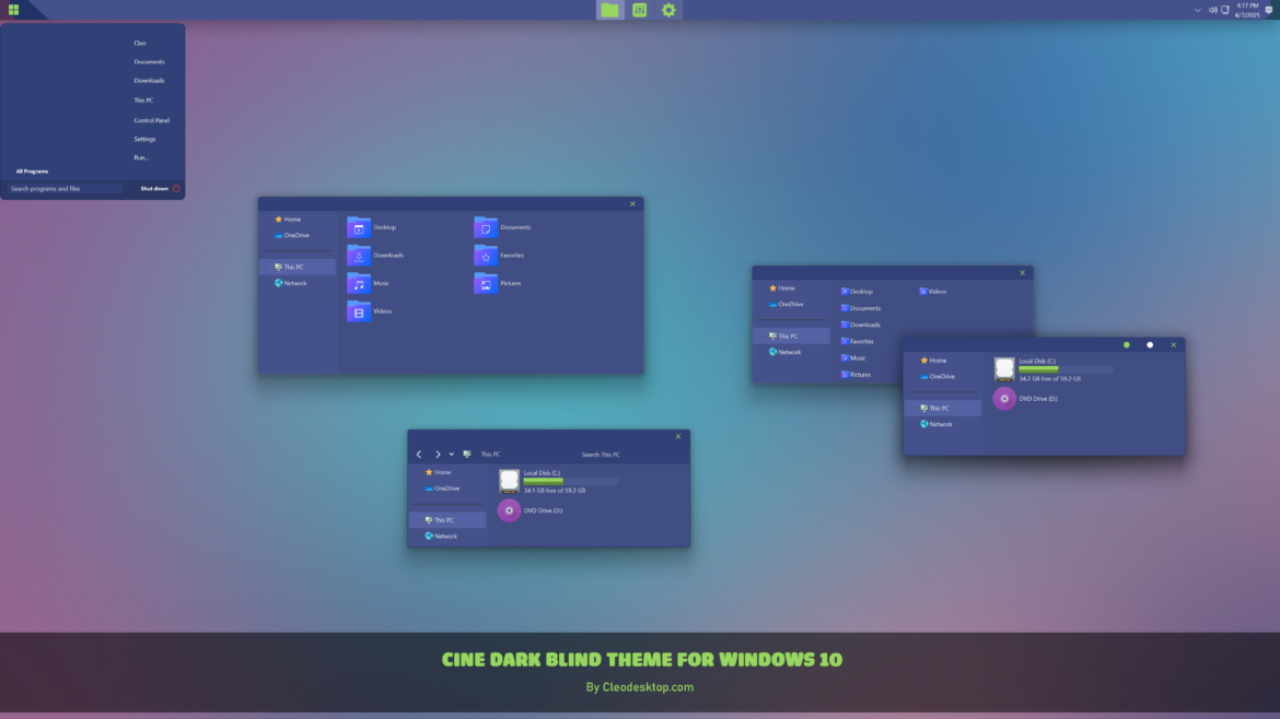 CINE DARK BLIND Theme For Windows 10