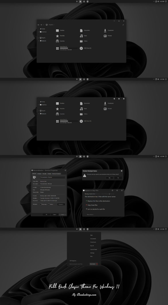 Full Dark Clasic Theme For Windows 11
