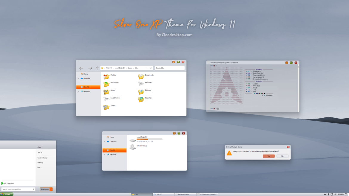 Silver Orin XP Theme For Windows 11