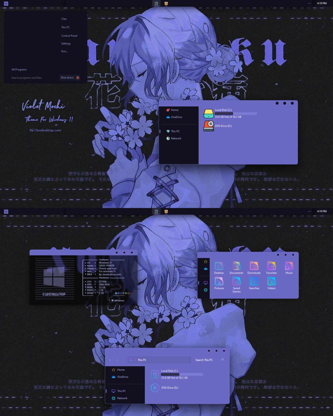 Violet Mochi Theme For Windows 11