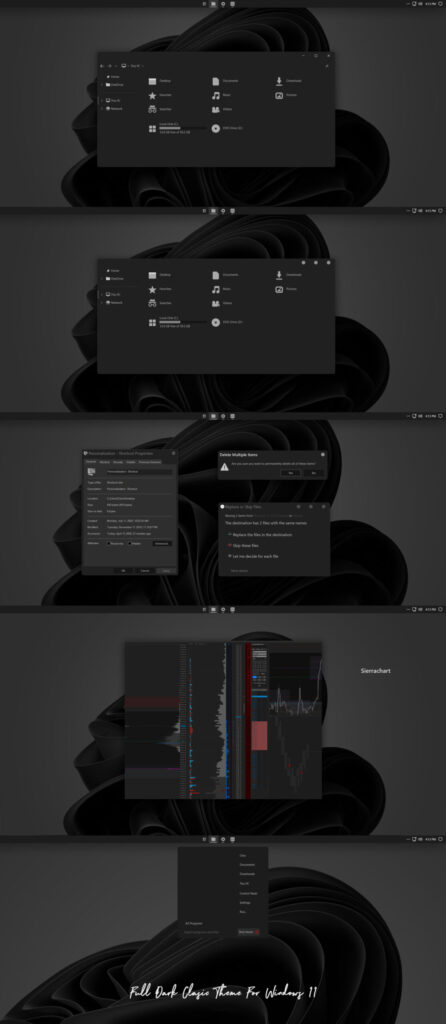 Full Dark Classic Theme Windows 11 Mod For Sierrachart - Cleodesktop