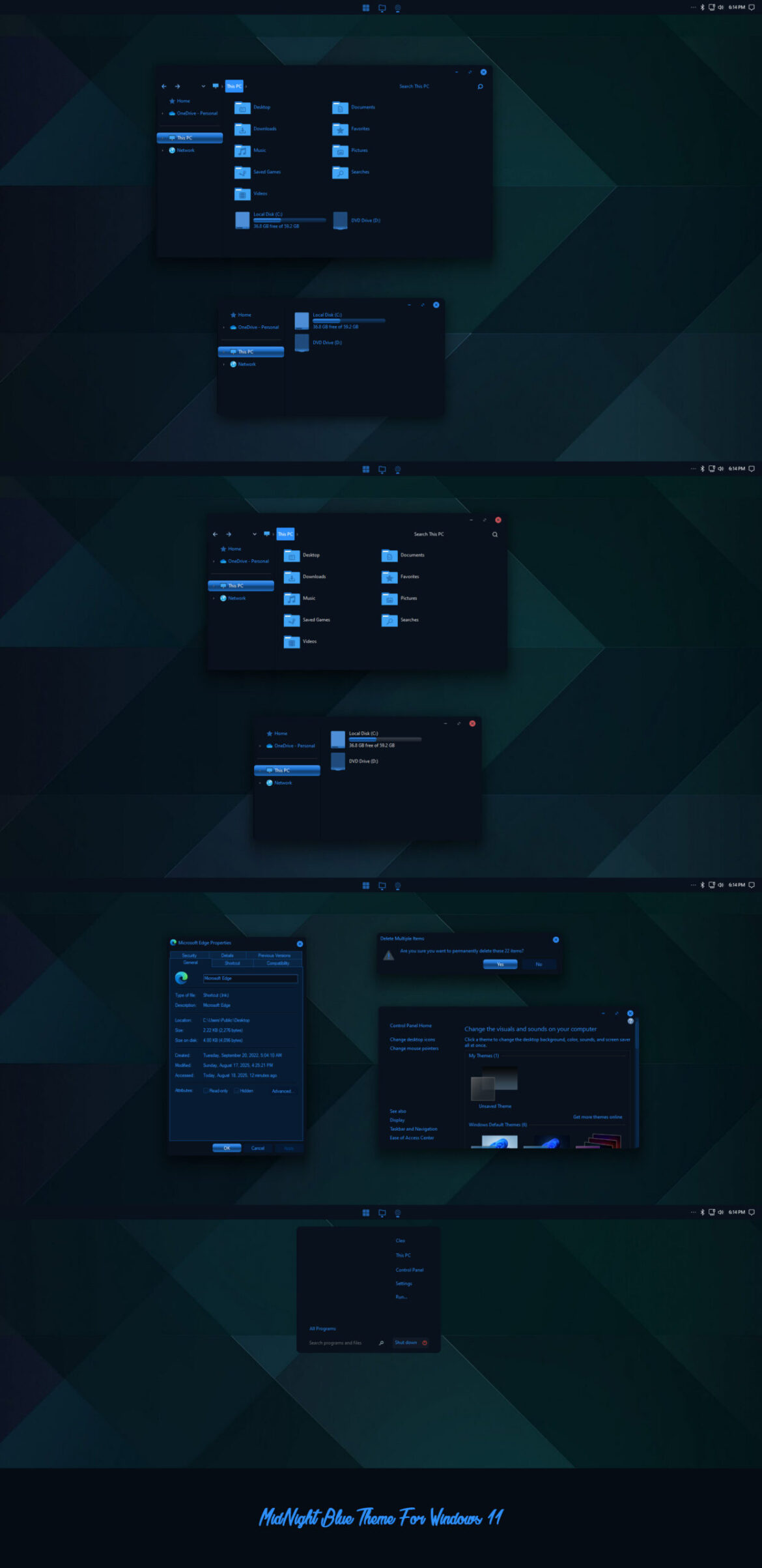 MidNight Blue Theme For Windows 11
