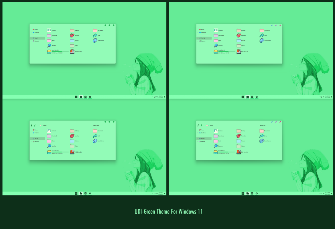 UDI-Green Cute Theme For Windows 11