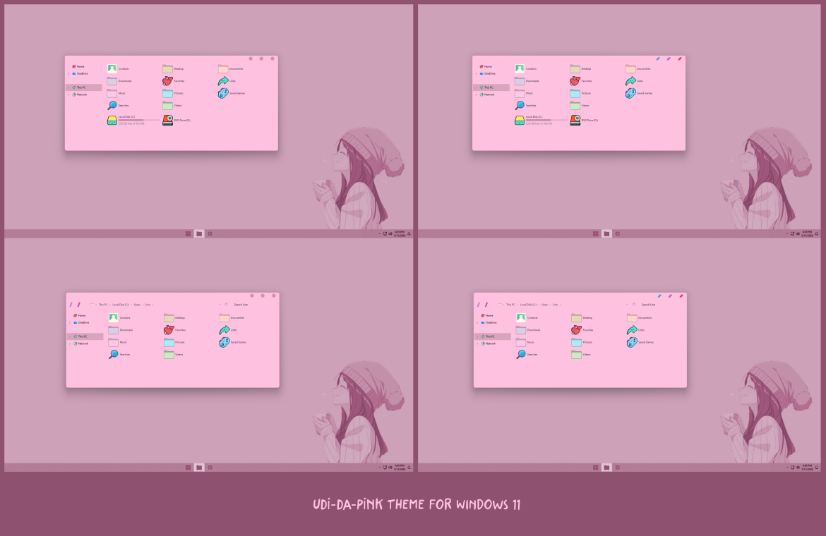 UDI DA-PINK Theme For Windows 11